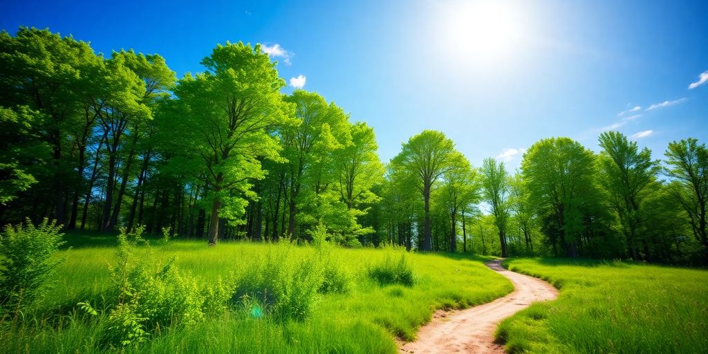 Lush forest path representing growth and sustainable success.