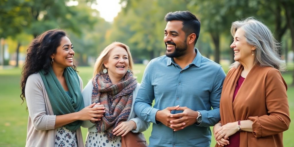 Couples enjoying quality time together in a scenic park.