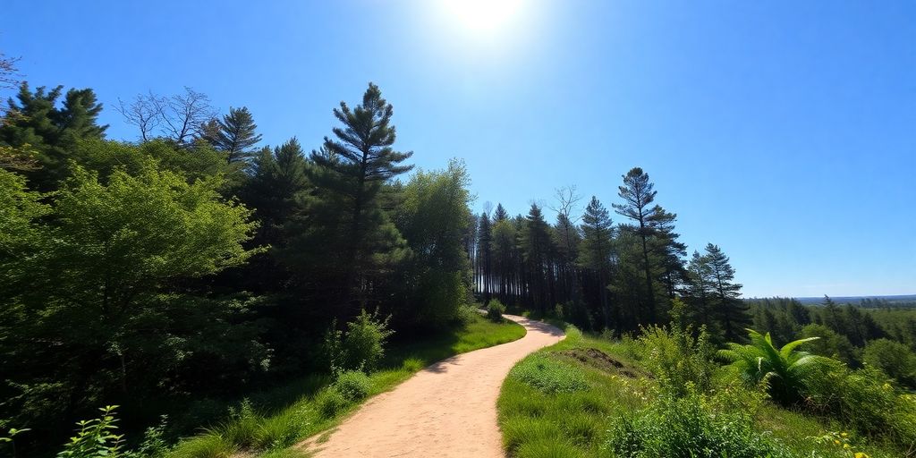 A peaceful forest path inviting self-discovery and exploration.