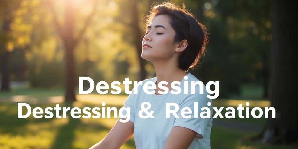 Person peacefully meditating outdoors.